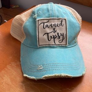Tanned & Tipsy distressed trucker hat